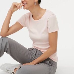 J. Crew Fine Rib Light Pink Short Sleeve Tee X-Small